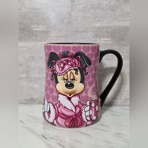 Disney Minnie Mouse Heart Pattern Mug - Pink and Black
